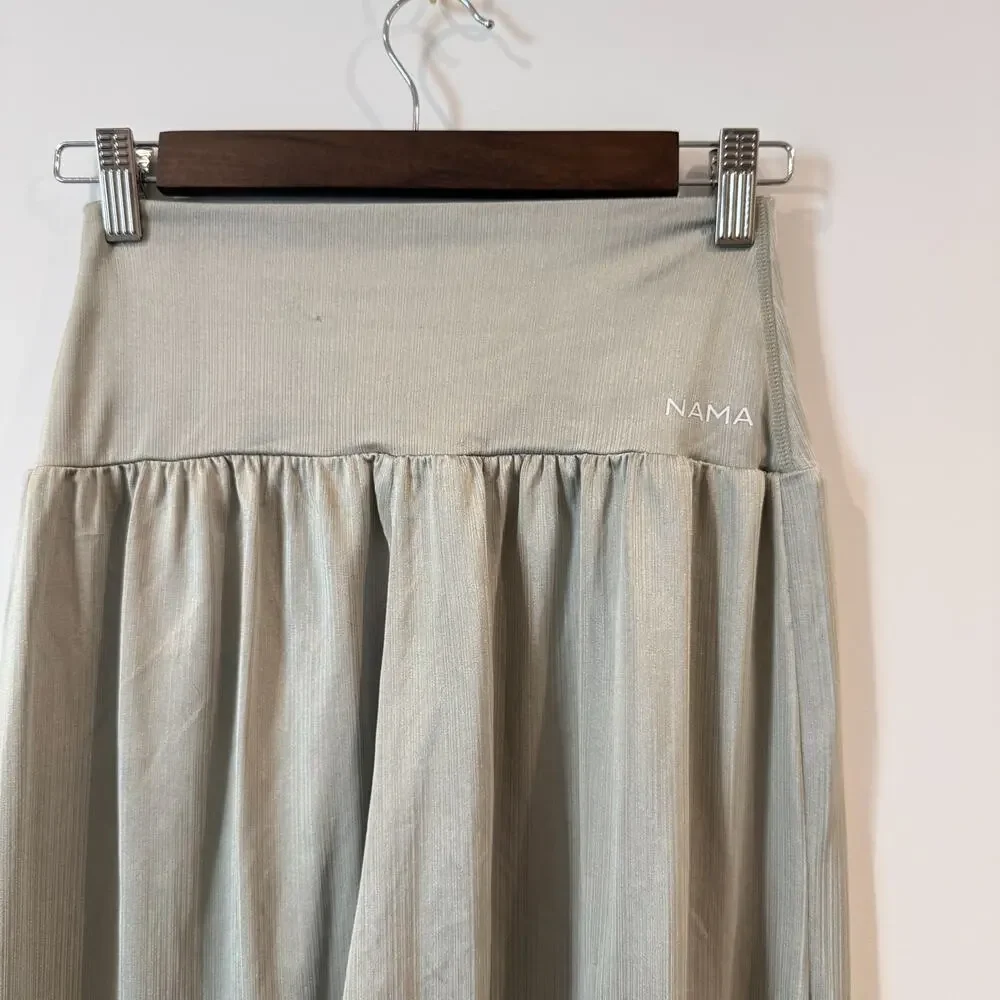 NAMA Liquid Genie Pant Emerald Green Satin Trousers Sz S - Picture 4 of 5